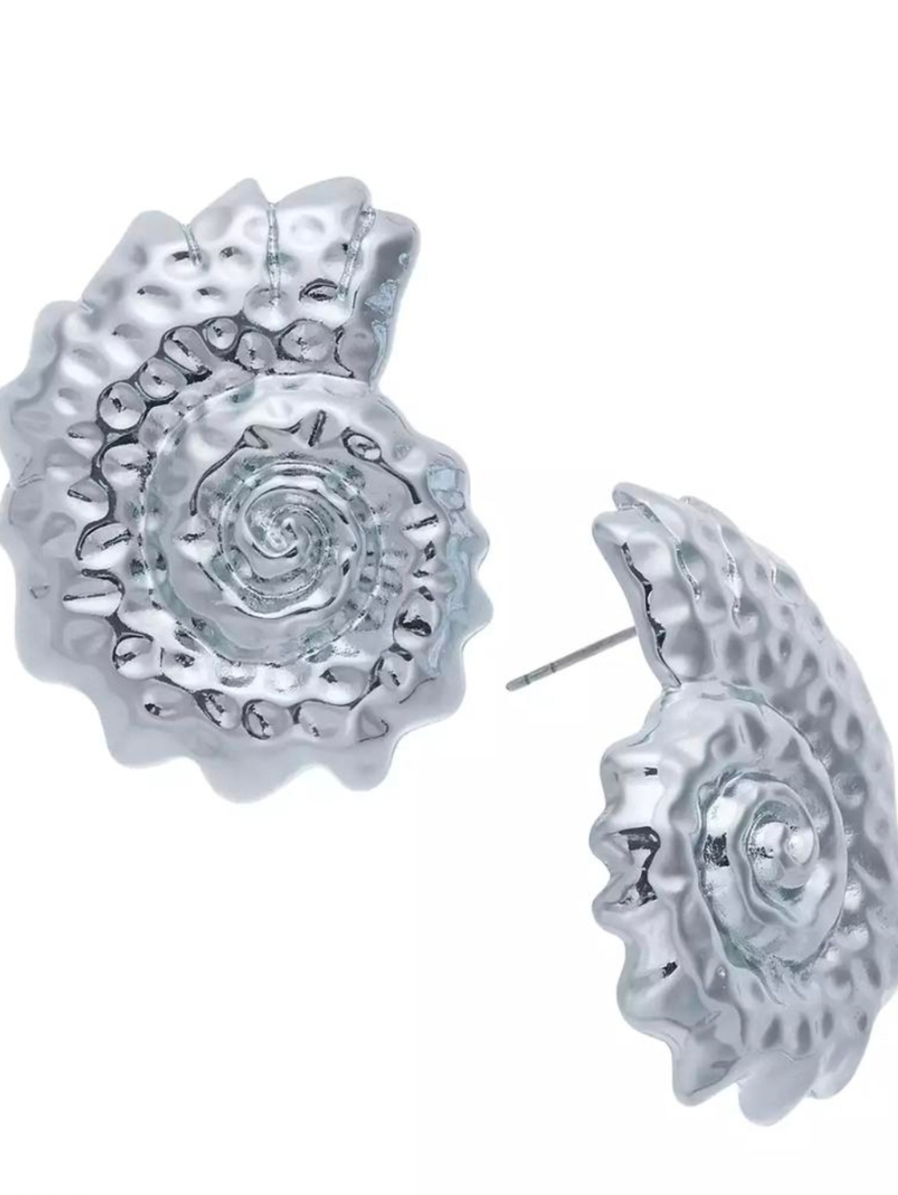 I.N.C. Rhodium-Plated Textured Shell Statement Stud Earrings